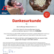 Dankesurkunde des WDR 2 Weihnachtswunders für das Isselburger Blasorchester